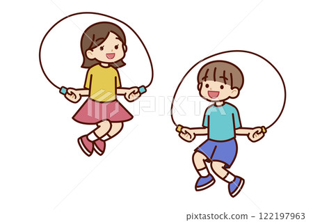 children jumping rope children jumping rope 122197963