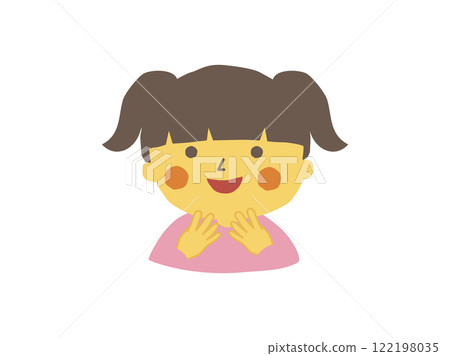 興奮和驚訝的女孩表現出興趣 122198035