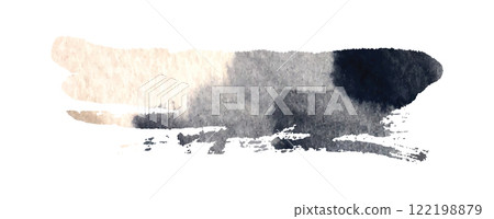 Hand drawn black brushstroke element on white white background decorations in Chinese painting style. Art abstract landscape template design. 122198879