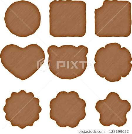 Chocolate cut-out cookie illustration set 122199052