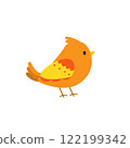An illustration of a beautiful orange bird 122199342