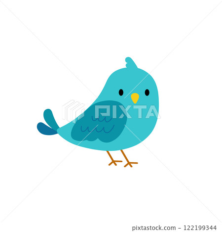 Cute blue bird illustration Cute blue bird illustration 122199344