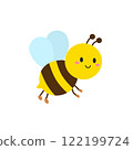 Illustration of a cute smiling bee 122199724