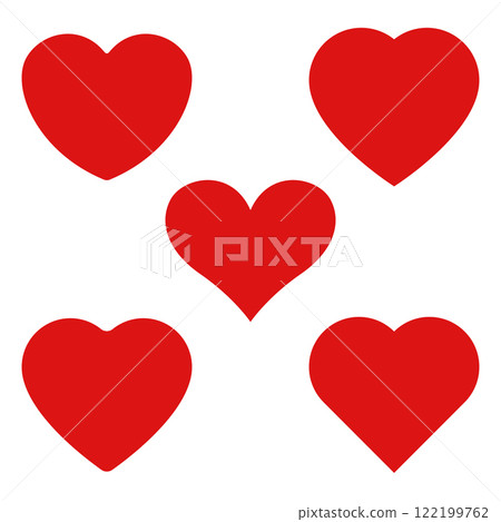 hearts, set of red heart shape symbol, vector illustration hearts, set of red heart shape symbol, vector illustration 122199762