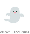 Illustration of a cute smiling ghost 122199881