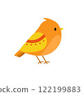 Orange cute bird illustration 122199883