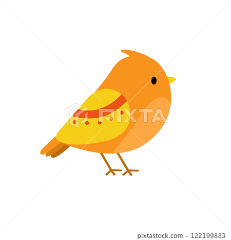 Orange cute bird illustration Orange cute bird illustration 122199883