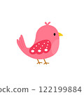 Cute pink bird illustration 122199884