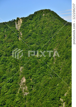 Summer in the Misaka Mountains: View of the green Mt. Onigatake from Mt. Junigatake Summer in the Misaka Mountains: View of the green Mt. Onigatake from Mt. Junigatake 122200237