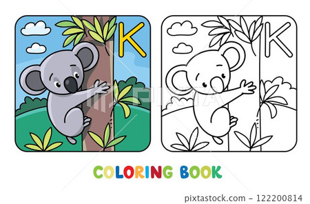 Funny koala. Animals coloring book for kids 122200814