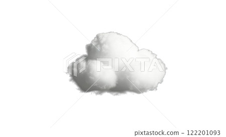 a fluffy, white cloud against a dark X gray background. The cloud have a textured appearance, creating a sense of depth and movement 122201093