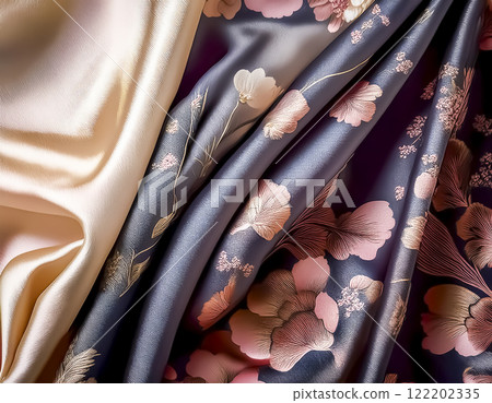 Silk background image material Japanese pattern 122202335
