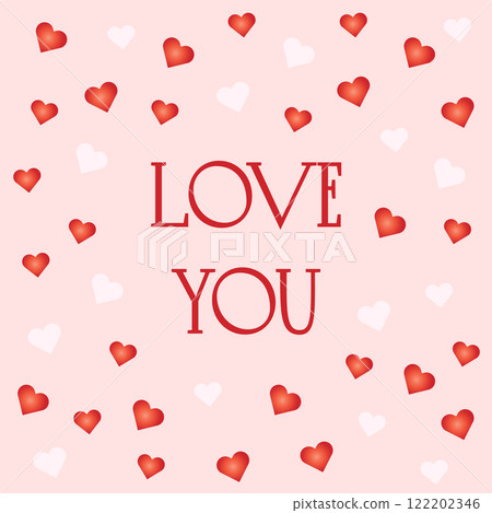 Red and white hearts love you design for wedding invitations, romantic decorations, and Valentines Day projects, for greeting cards, gift wrap. Vector illustration Red and white hearts love you design for wedding invitations, romantic decorations, and Valentines Day projects, for greeting cards, gift wrap. Vector illustration 122202346