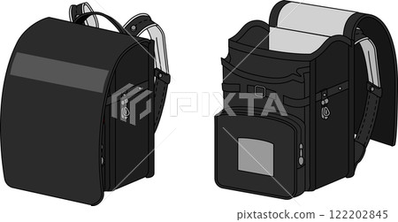 書包黑色粉紅開合套裝服裝模板線描 122202845