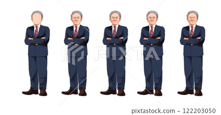 Set of businessmen with folded arms Set of businessmen with folded arms 122203050