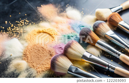 The palette of beauty, makeup brushes affect the quality of your image 122203093