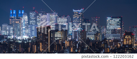 Tokyo: Night view of Nishi-Shinjuku Building from Bunkyo Civic Center Tokyo: Night view of Nishi-Shinjuku Building from Bunkyo Civic Center 122203162