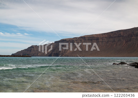 Cliffs of Lanzarote from La Graciosa, Spain Cliffs of Lanzarote from La Graciosa, Spain 122203436