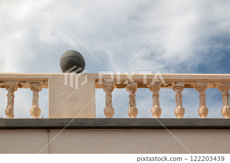Balustrade at the roof, La Graciosa, Spain Balustrade at the roof, La Graciosa, Spain 122203439