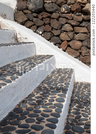 White stairs and an old wall, La Graciosa, Spain White stairs and an old wall, La Graciosa, Spain 122203440