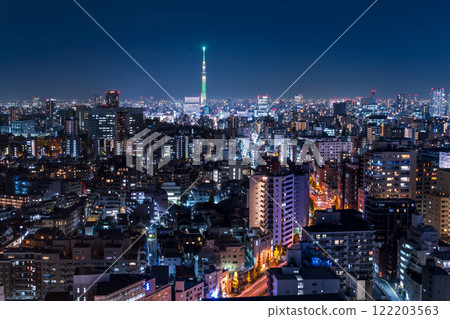 「東京」 從文京區市民中心看到的東京晴空塔夜景 「東京」 從文京區市民中心看到的東京晴空塔夜景 122203563