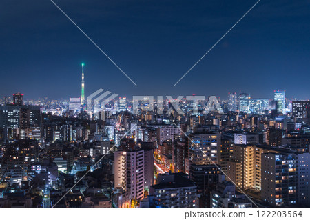 Tokyo Skytree night view from Bunkyo Civic Center, Tokyo Tokyo Skytree night view from Bunkyo Civic Center, Tokyo 122203564
