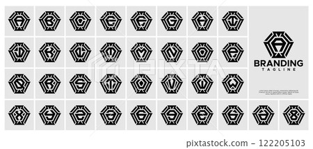 Abstract diamond monogram letter A-Z logo bundle Abstract diamond monogram letter A-Z logo bundle 122205103