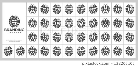 Abstract technology initial letter A-Z logo set 122205105