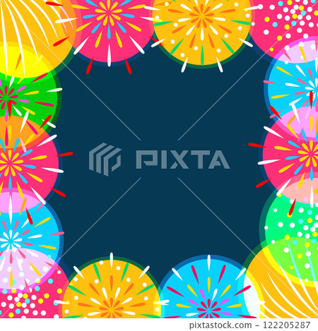 Summer festival: Colorful fireworks wallpaper/background material Summer festival: Colorful fireworks wallpaper/background material 122205287