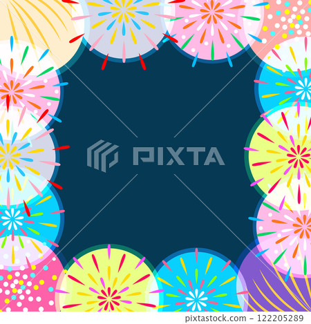 夏日祭典：五彩繽紛的煙火壁紙/背景素材 122205289