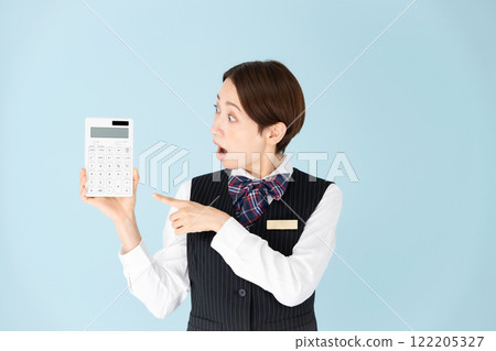 女制服計算器驚訝 122205327