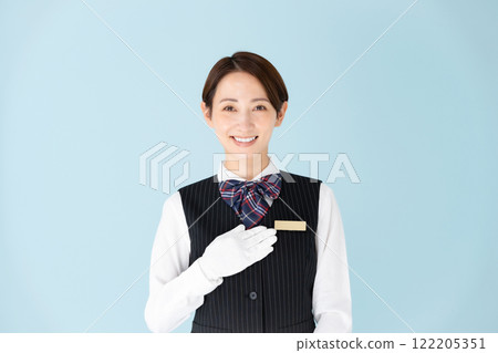 Women's uniforms and white gloves 122205351