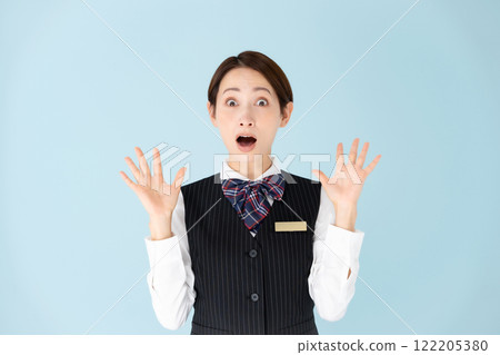 Woman in uniform surprised 122205380