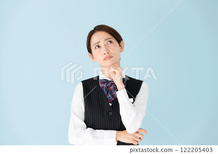 Woman uniform worries 122205403