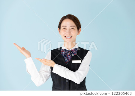 Women, uniform, hand-waving 122205463