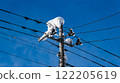 雪中的電線桿 122205619