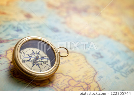 Old compass and map 122205744
