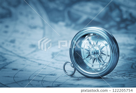 Old compass and map 122205754