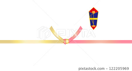 Mizuhiki 向量圖 Noshi 禮物包裝紙背景插圖 122205969