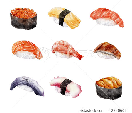 Sushi, Volume 9, Illustration, Hand-drawn, Watercolor Sushi, Volume 9, Illustration, Hand-drawn, Watercolor 122206013
