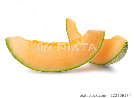 Cantaloupe melon on white background 122206174