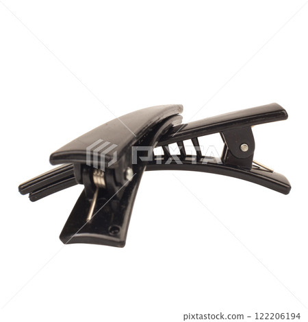 Black hair clip isolated on white background 122206194