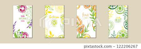 Natural Fruit Flyer and Card Cover Design Vector Set Natural Fruit Flyer and Card Cover Design Vector Set 122206267