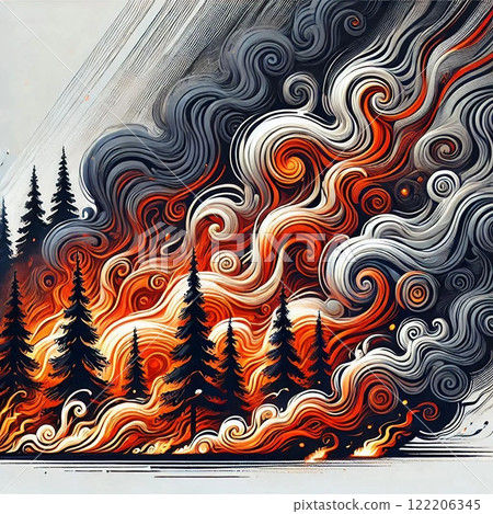 Wind-spreading forest fires 122206345