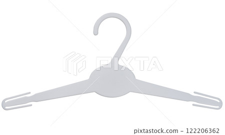 White plastic clothes hanger on isolated background White plastic clothes hanger on isolated background 122206362