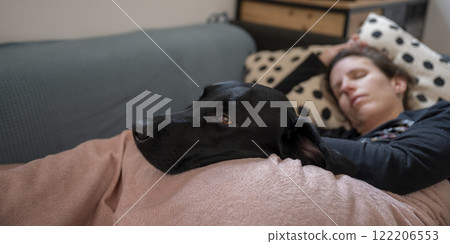 Cozy nap with a furry friend Cozy nap with a furry friend 122206553