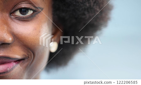 Close up of a Black female face 122206585