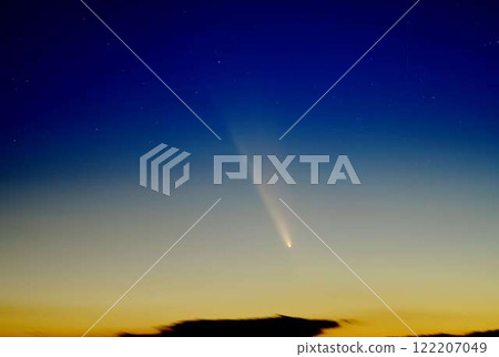 October 13, 2024 Purple Mountain shining in the sunset sky - Comet Atlas 122207049