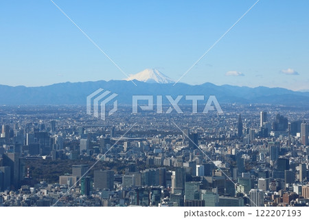 從天空樹上看到的富士山和市中心 122207193