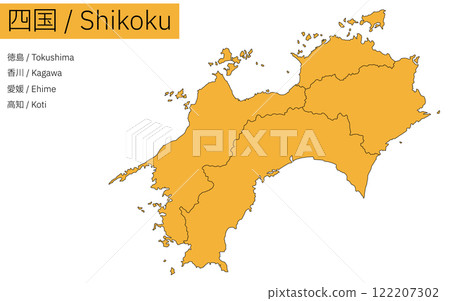 四國地區地圖（線圖） 122207302